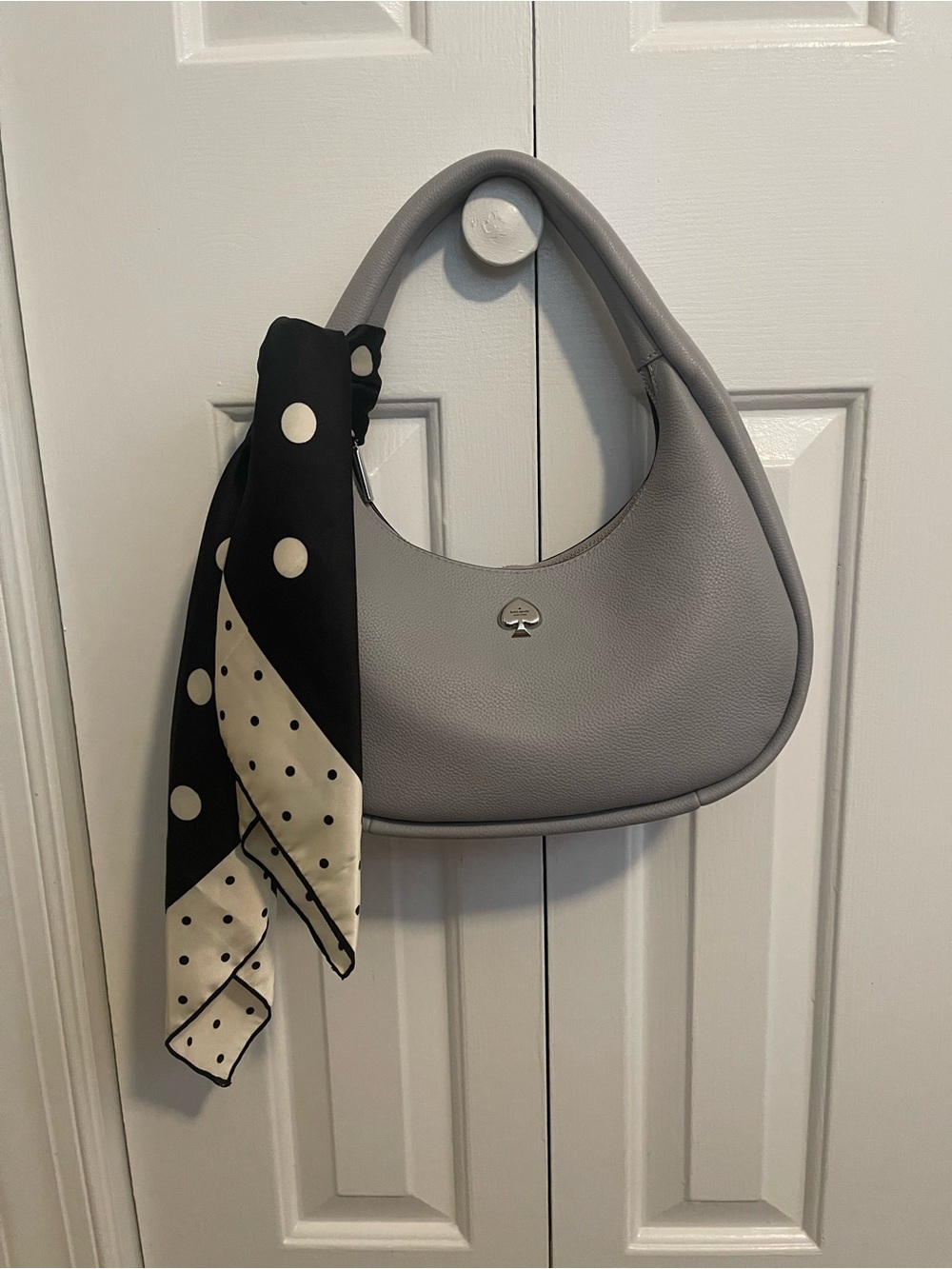 Kate Spade Pebbled Bag in Light Gray